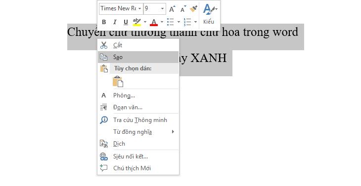 Chuyển đổi chữ hoa / thường trong Word với Unikey + Bước 1