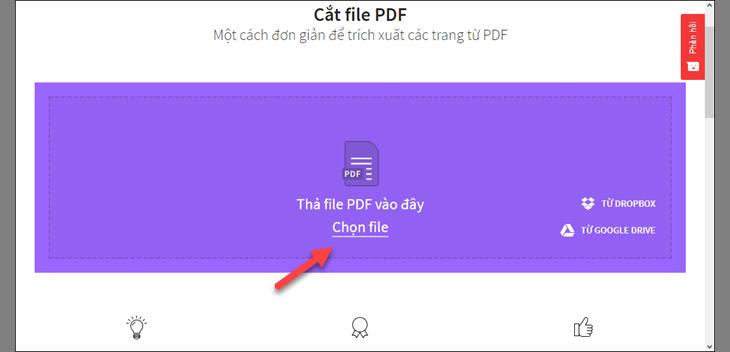 Cắt tệp PDF bằng Công cụ Trực tuyến SmallPDF + Bước 2