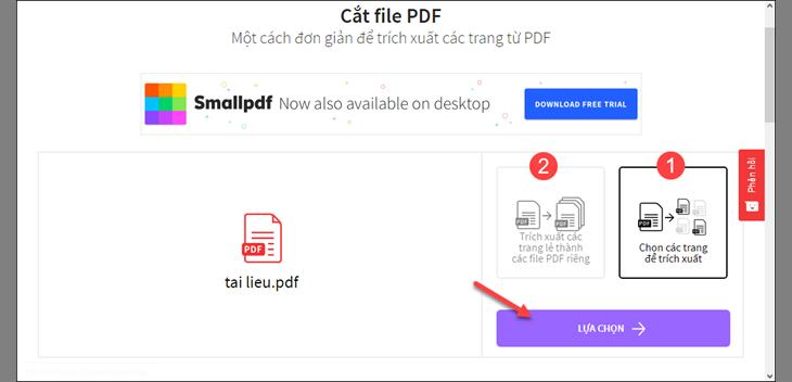 Cắt tệp PDF bằng công cụ trực tuyến SmallPDF + Bước 3