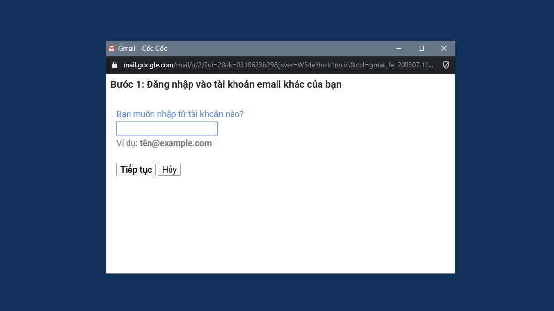     Nhập tài khoản Gmail cũ của bạn
