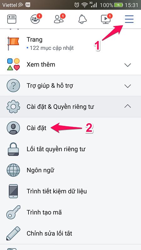 Mở khóa Facebook bằng điện thoại