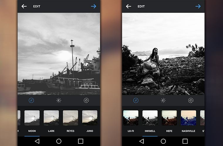 Trên Instagram bằng các công cụ
