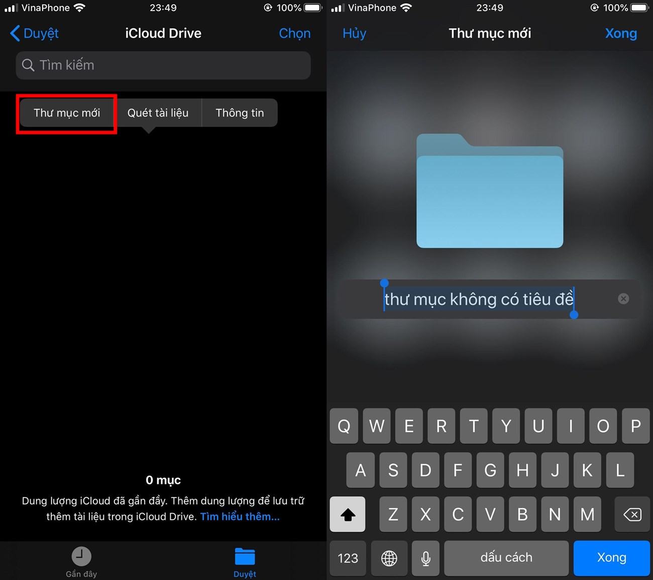 Tạo thư mục trong bộ nhớ của thiết bị iOS
