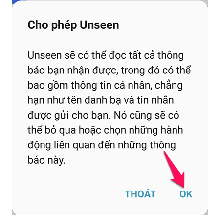 Bấm OK