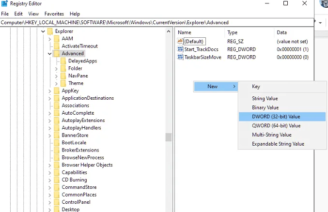 Tăng tính minh bạch trên Windows 10 bằng cách sử dụng sổ đăng ký
