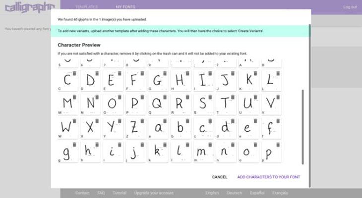 Cách sử dụng calligraphr để chuyển đổi chữ viết tay sang phông chữ
