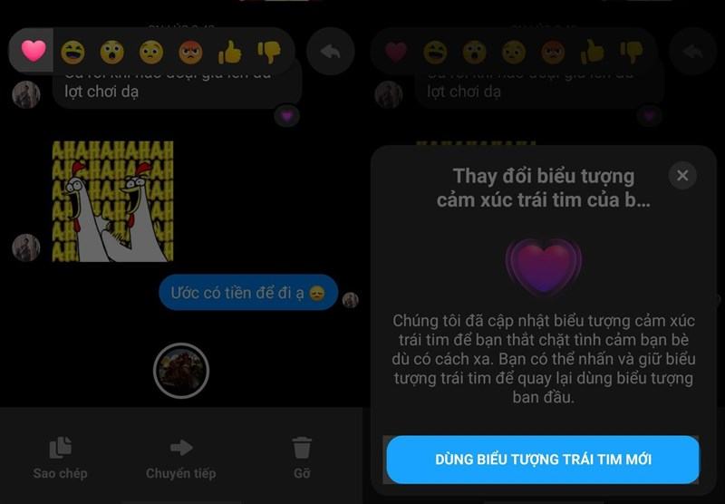 Hướng dẫn cách cập nhật biểu tượng trái tim mới trong Facebook Messenger