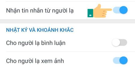 Tắt tin nhắn từ người lạ