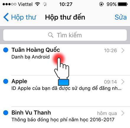 Chọn tin nhắn bạn vừa gửi