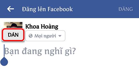 Giữ và chọn Dán