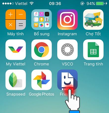 Mở ứng dụng Thân thiện