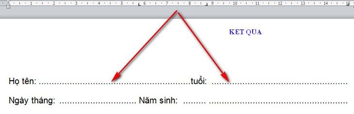 cách đặt tab trong Word 