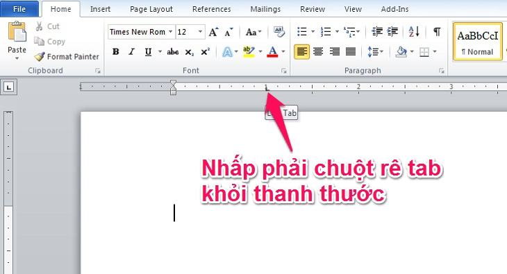 Xóa tab trong Word