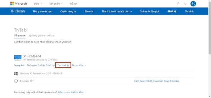 Cách tìm máy tính xách tay trên Windows 10