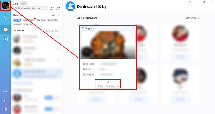 Hướng dẫn đổi tên Zalo trên máy tính