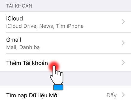 Nhấp vào Thêm tài khoản