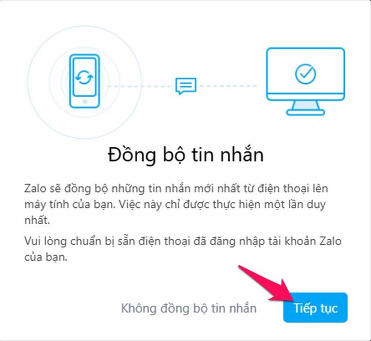 Cách đồng bộ tin nhắn Zalo trên điện thoại và máy tính