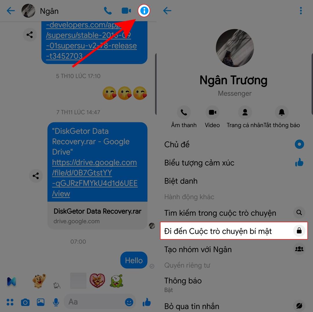 Đi đến một cuộc trò chuyện bí mật