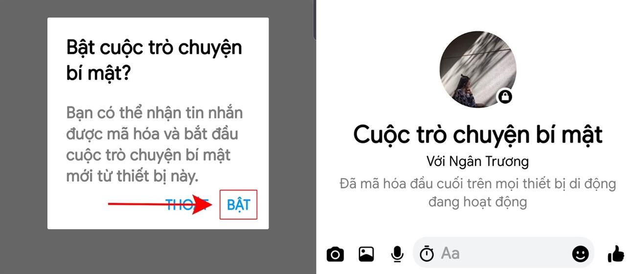 Bật trò chuyện bí mật