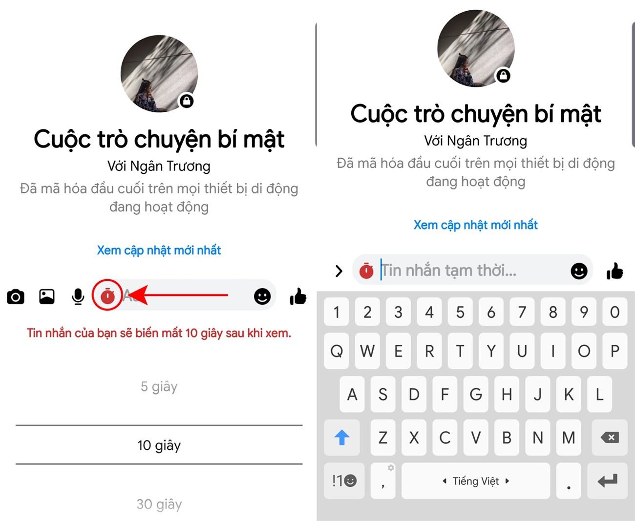 Lên lịch một cuộc trò chuyện bí mật