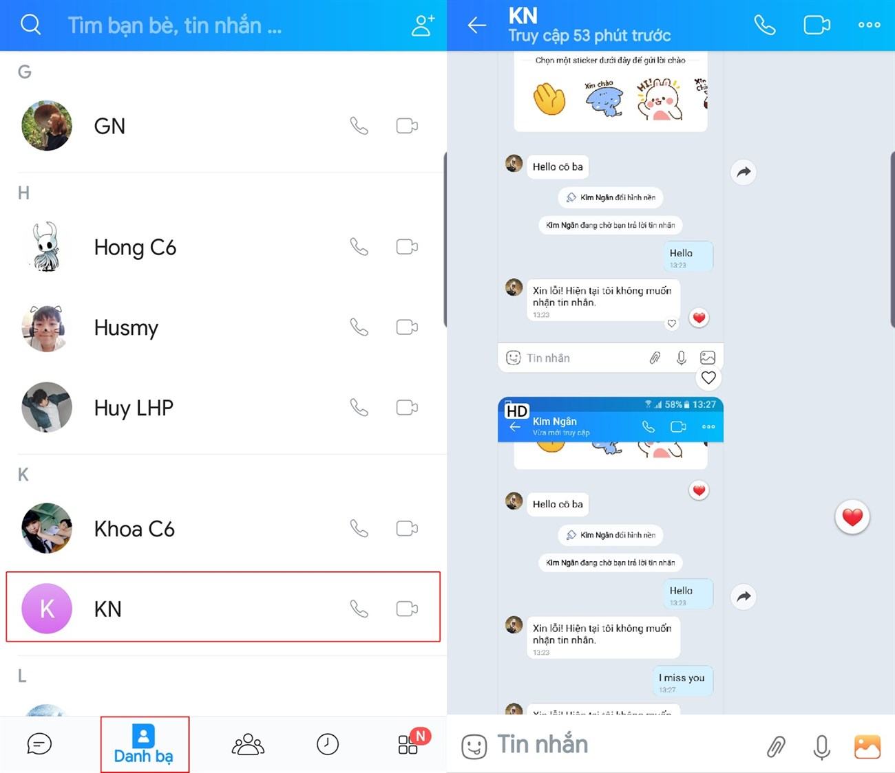 Chọn người bạn muốn viết thư ẩn danh