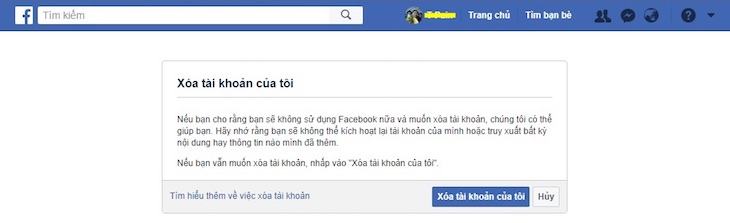 Cách dễ nhất và nhanh nhất để hủy tài khoản Facebook