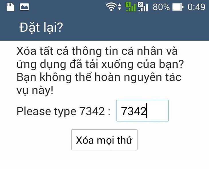 Đặt lại điện thoại Android về cài đặt gốc