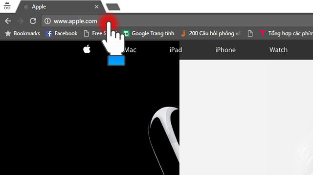 Truy cập trang chủ Apple
