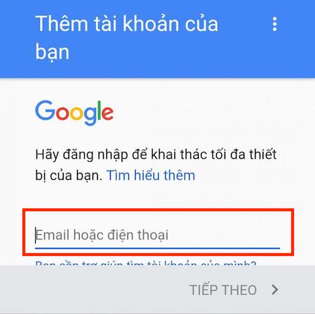 Cách lấy danh bạ từ Gmail trên Android