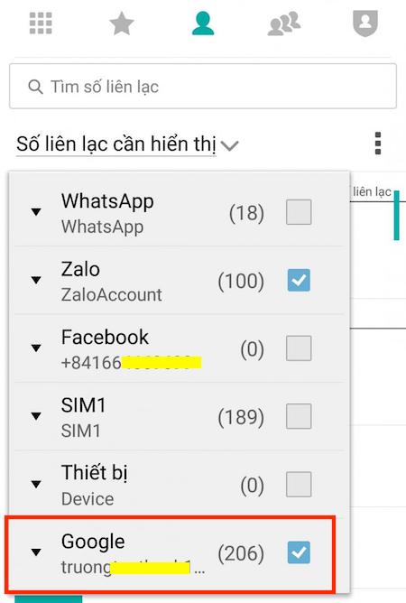 Cách lấy danh bạ từ Gmail trên Android