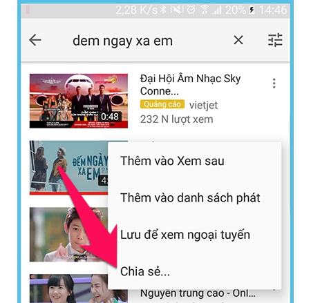 Chọn Chia sẻ