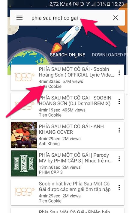 Tìm và phát nhạc