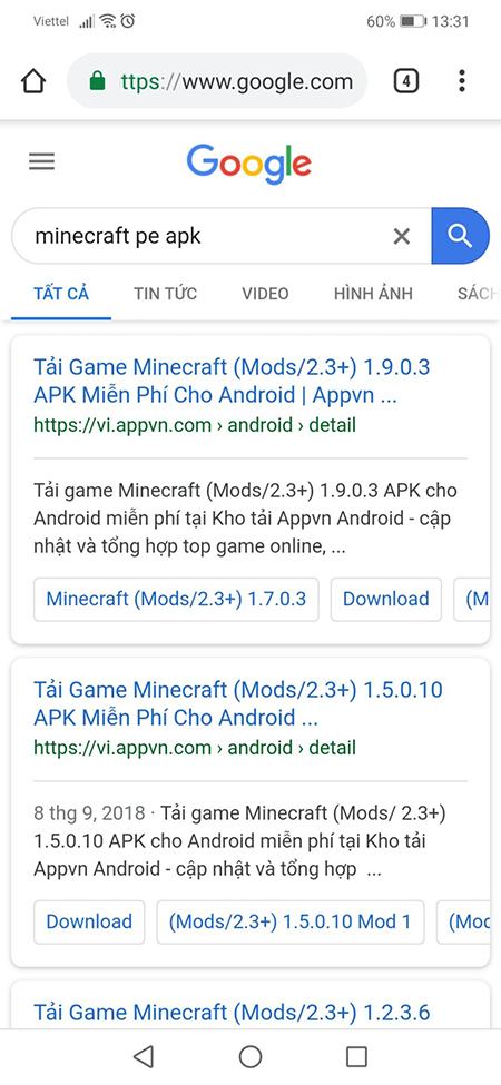 Cách tải game Minecraft trên điện thoại - Bước 1
