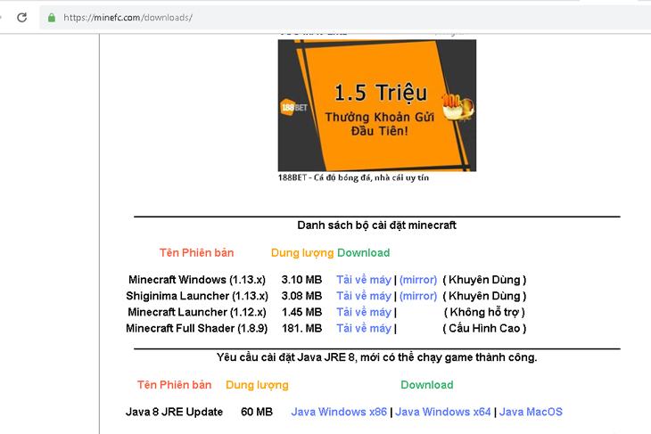 Cách tải game Minecraft trên máy tính xách tay - Bước 2