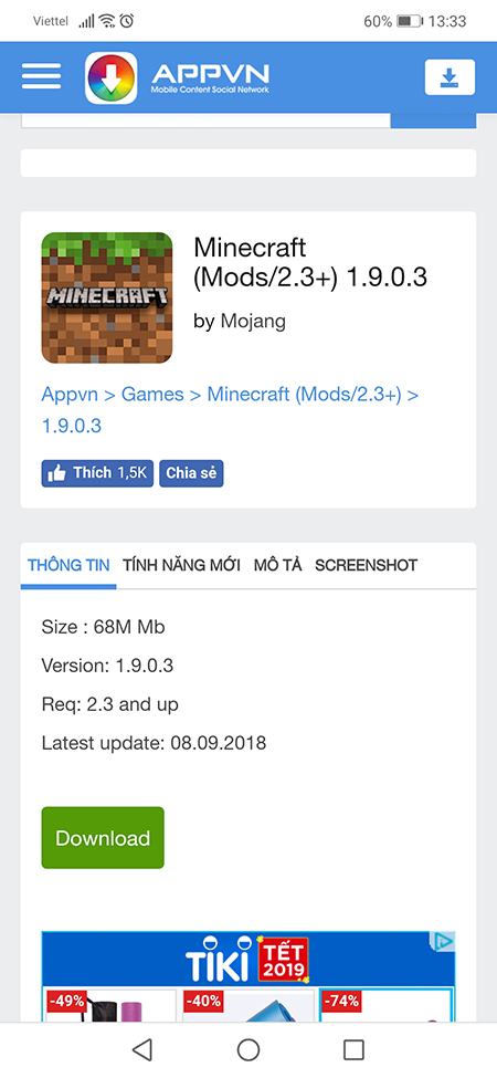 Cách tải xuống Minecraft trên điện thoại - Bước 2