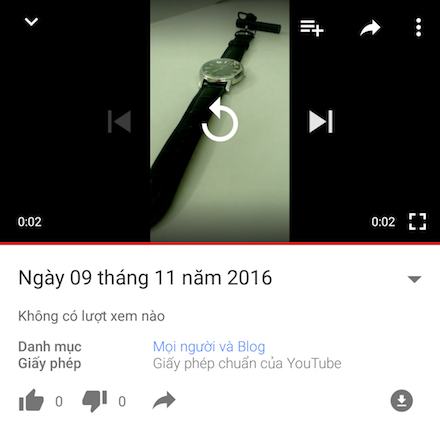 Video tải lên đã hoàn tất