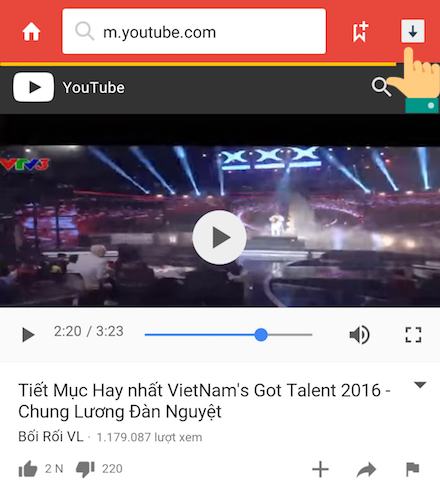 Chọn mục tải xuống