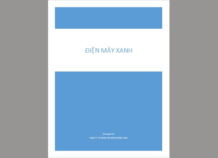 Sử dụng các mẫu bìa Word có sẵn + bước 2