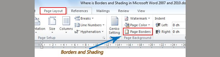 Khả năng hiển thị hộp thoại Borders and Shading + phương pháp 3