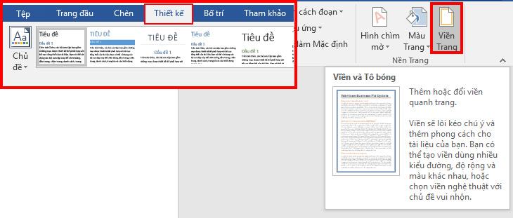 Tạo trang bìa Word có lề + Bước 2