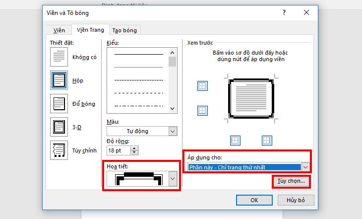 Tạo trang bìa Word có lề + Bước 2