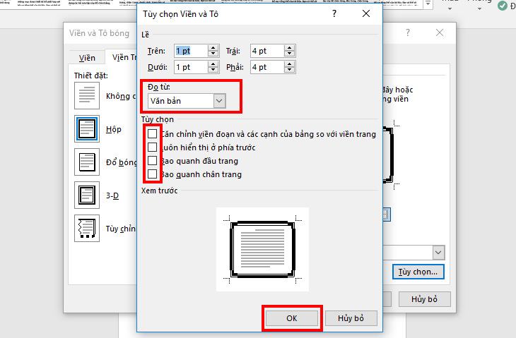 Tạo trang bìa Word có lề + Bước 2