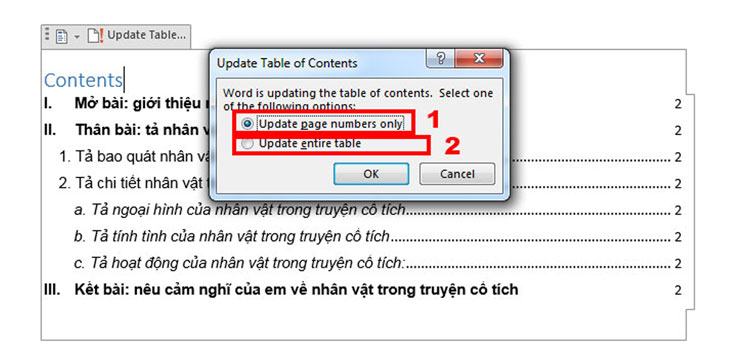 Cập nhật mặt hàng