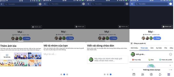 Đến lượt mình, bạn thiết lập thông tin cho nhóm trong cửa sổ chính của nhóm bạn vừa tạo