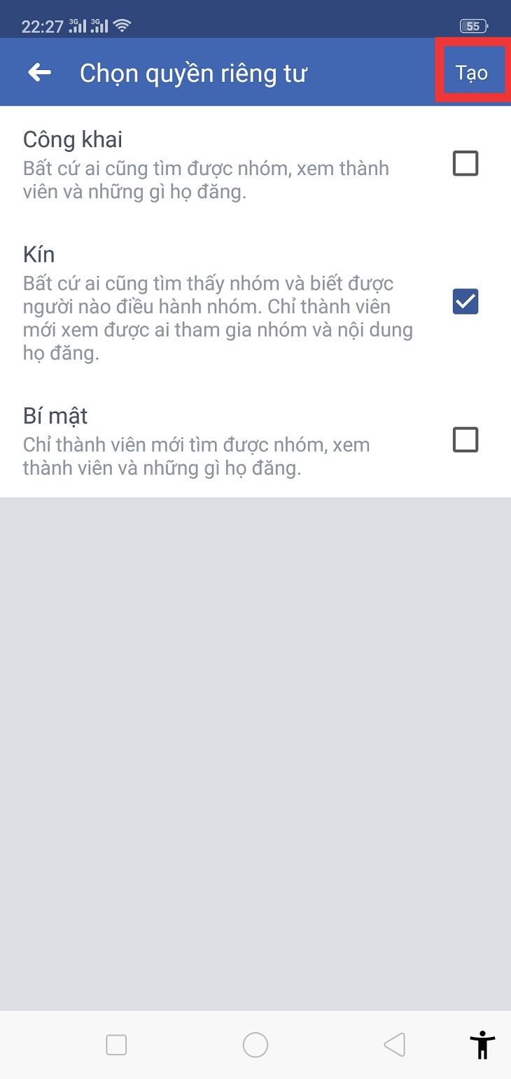 Chọn quyền riêng tư cho nhóm của bạn