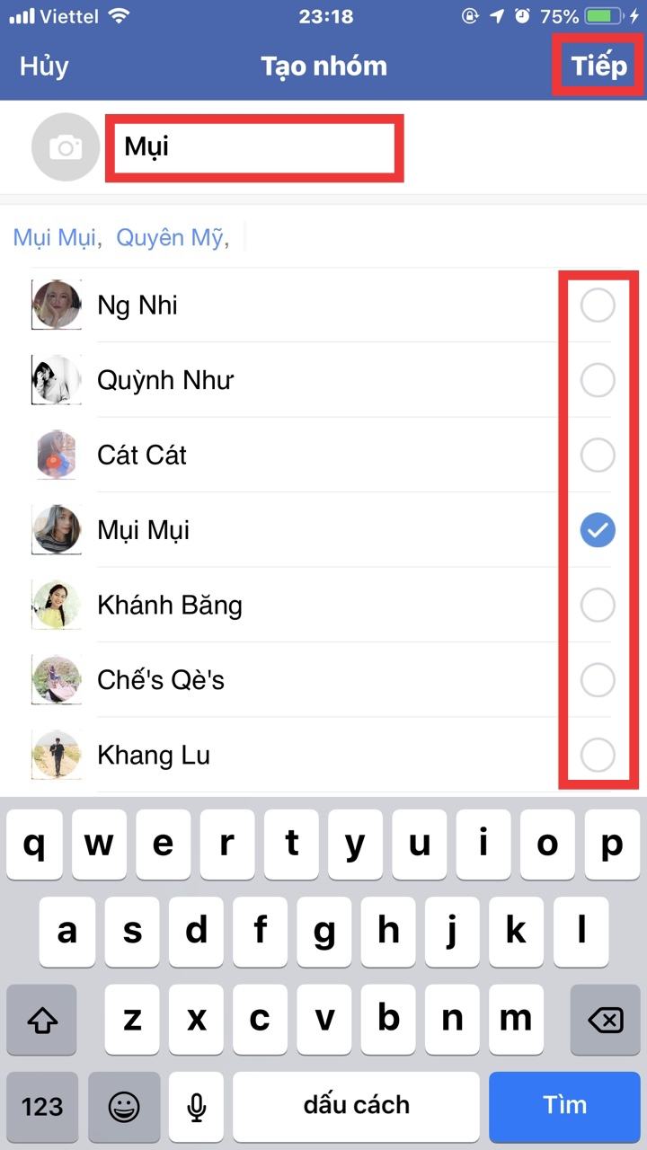Đặt tên cho nhóm và chọn nếu bạn muốn tham gia nhóm