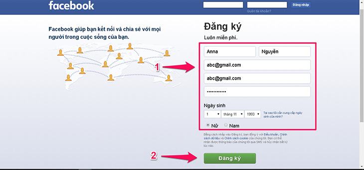 Tạo tài khoản với máy tính