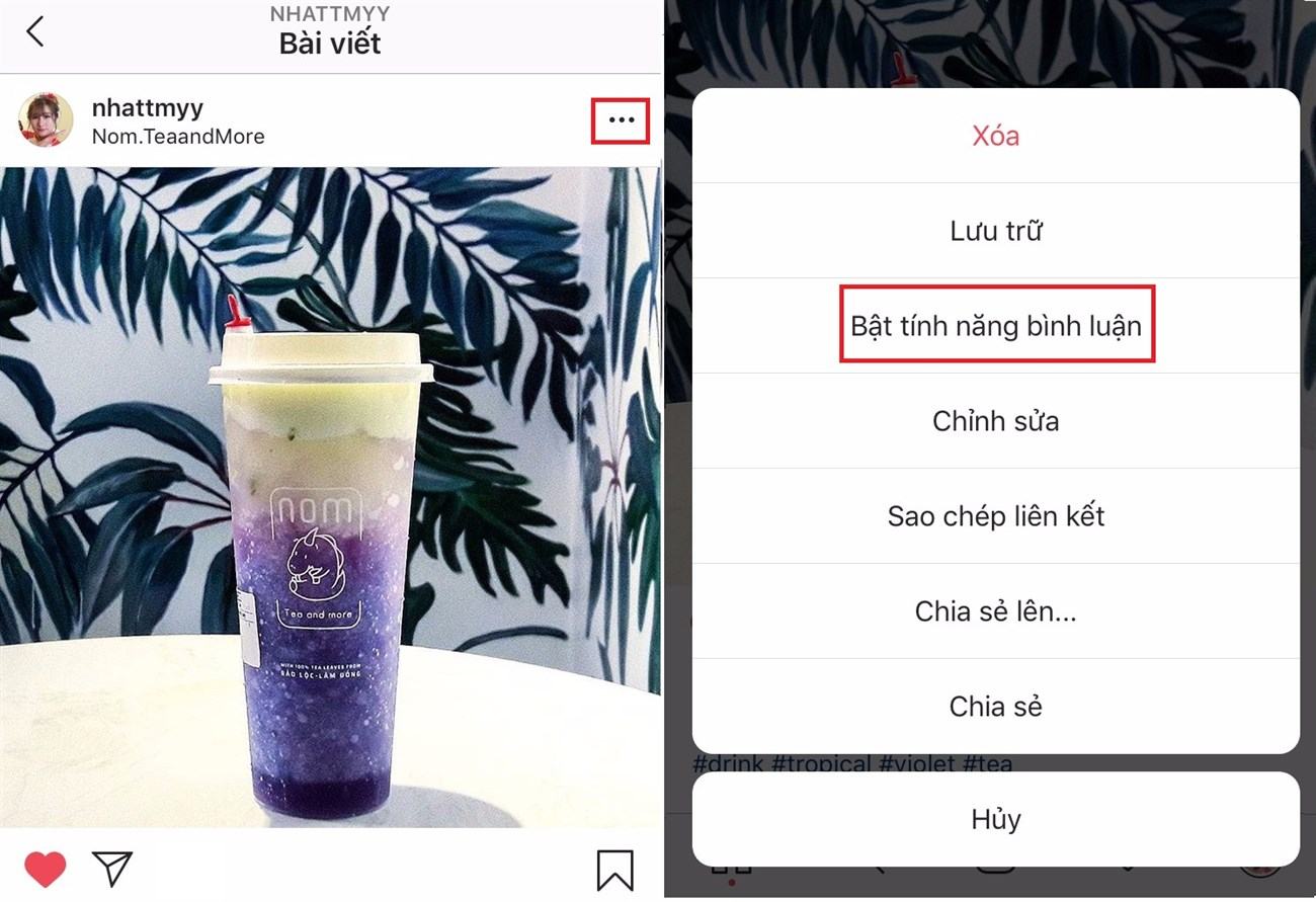Cách bật bình luận trên bài đăng trên Instagram