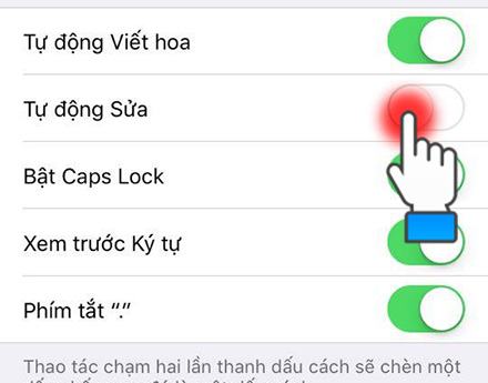 Tắt tính năng tự động sửa lỗi