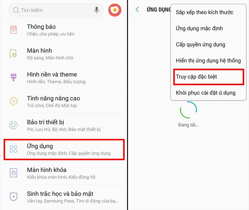 Thay đổi cài đặt quyền ứng dụng 